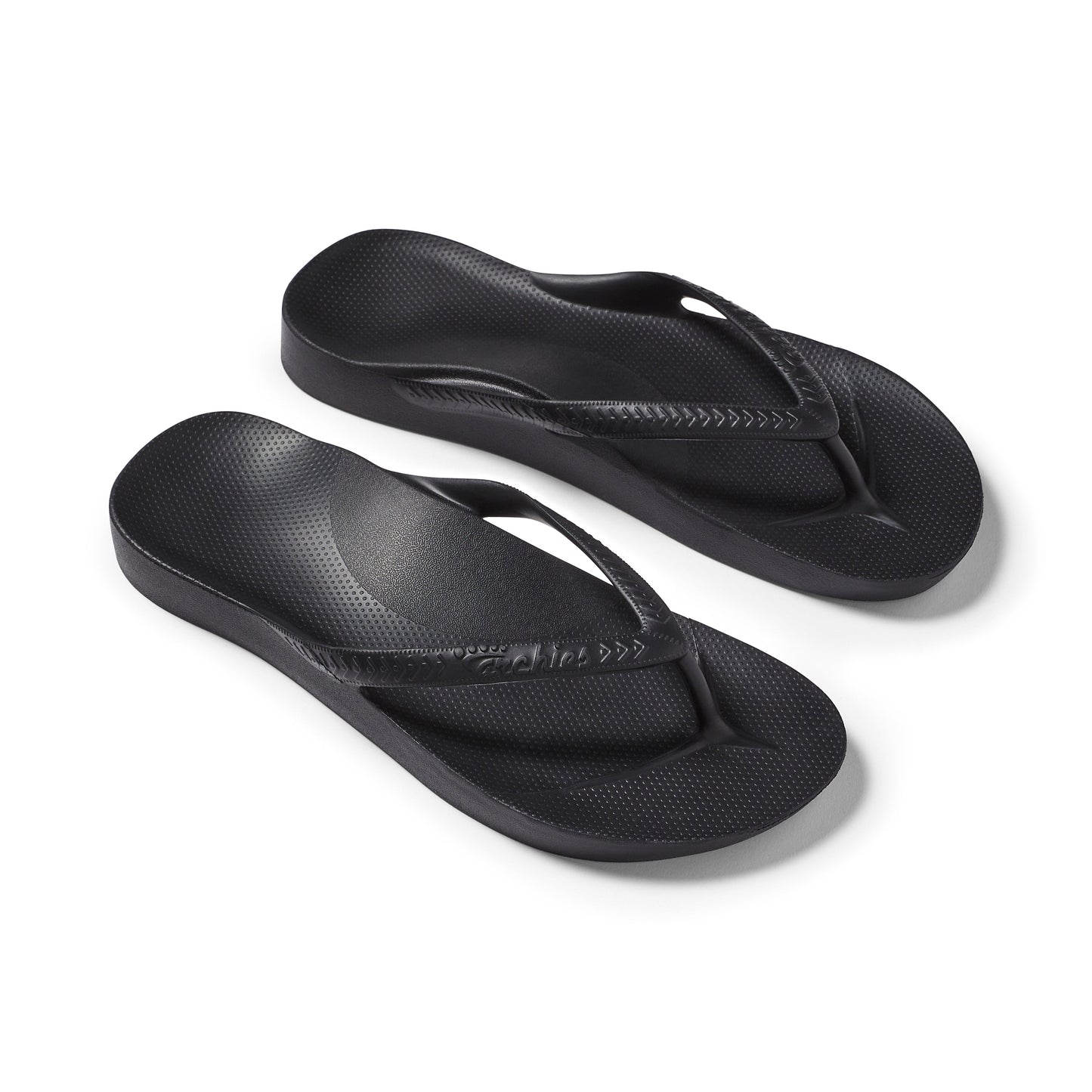 Archies Black Arch Support Flip Flops - Classic Black