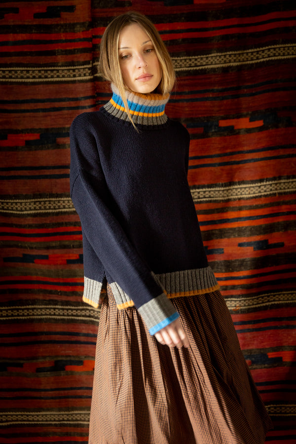 Bonte London Bailey Jumper in Navy / Multi