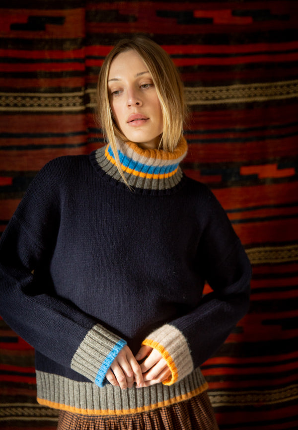 Bonte London Bailey Jumper in Navy / Multi