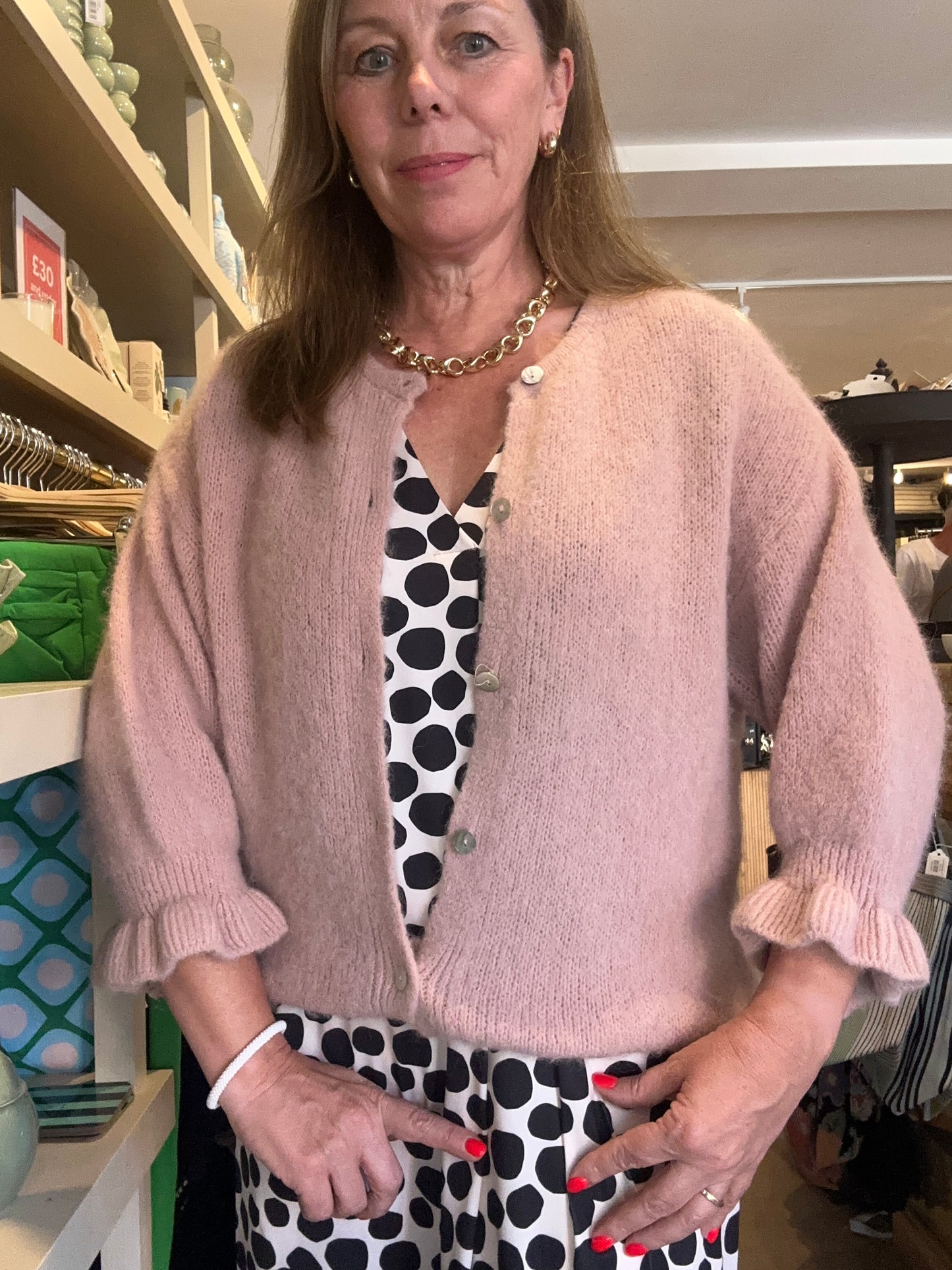 Marta Juliana Cardigan in Old Rose