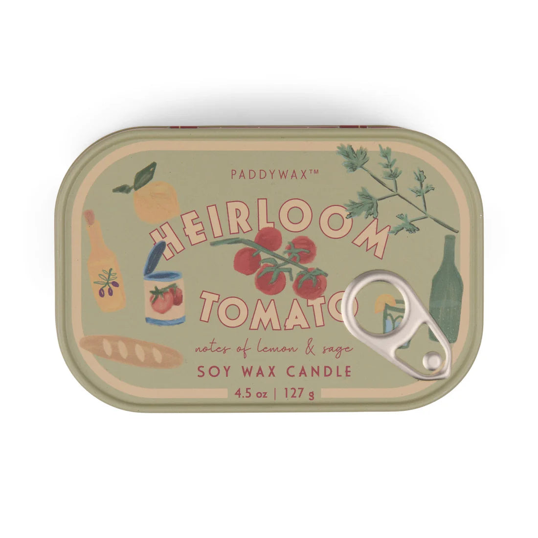 Bistro 4.5oz/27g Tomato Printed Tin Candle - Heirloom Tomato