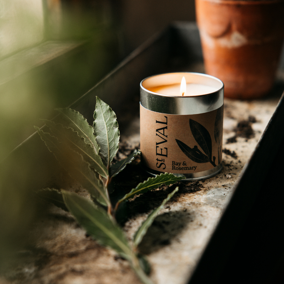 St Eval Bay & Rosemary, Scented Tin Candle