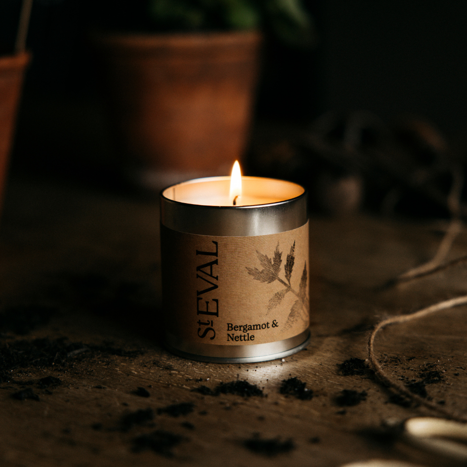 St Eval Bergamot & Nettle, Scented Tin Candle