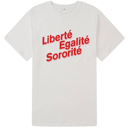 Black & Beech - Liberté, Egalité, Sororité White Organic Cotton T-Shirt