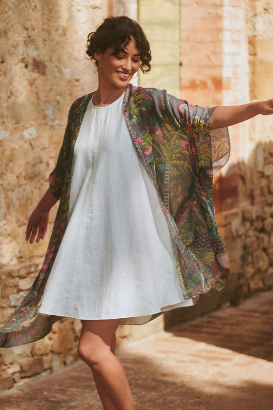 One Hundred Stars Boho Garden Grey Throwover