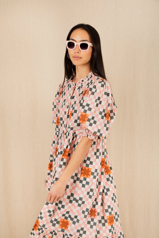 Bonte London Loane Dress in Rose Multi Print