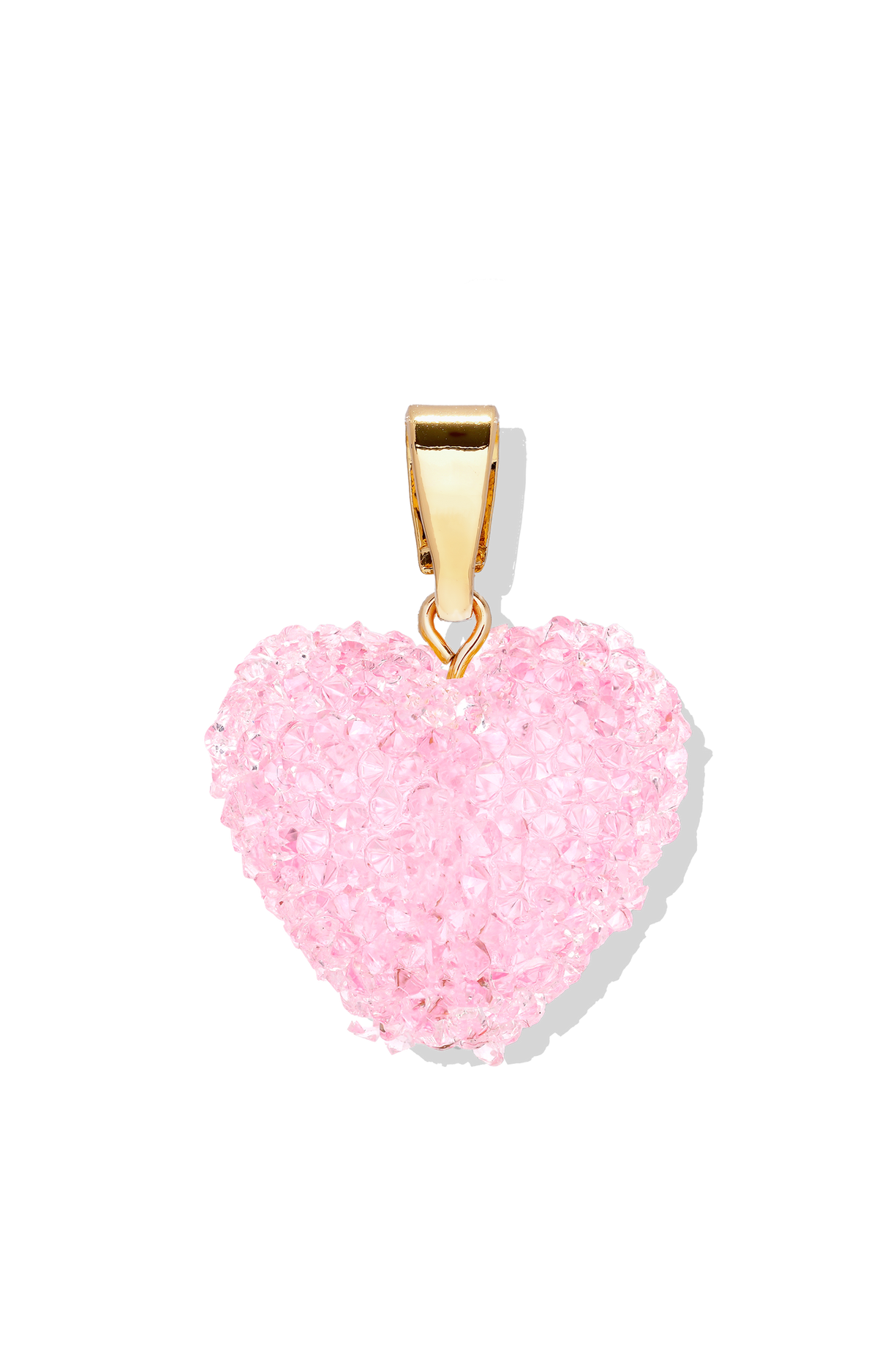 Crystal Haze Jelly Heart Pendant - Classic Connector - Baby Pink (G)