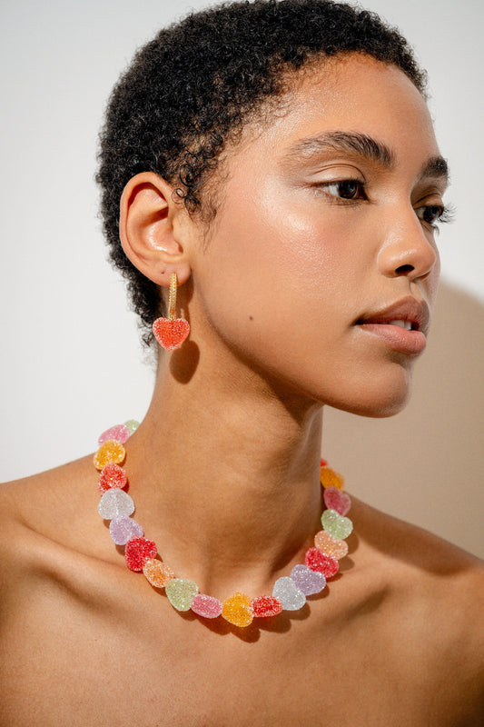 Crystal Haze Jelly Heart Collector Earrings Pave (G)