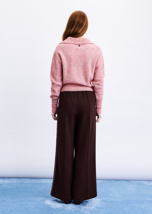 FRNCH Mirai Knitted Polo in Rose