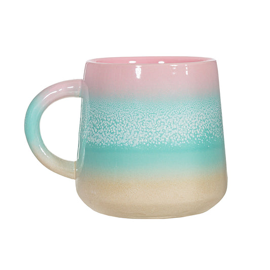 Sass & Belle Pastel Ombre Pink /Green Glaze Mug
