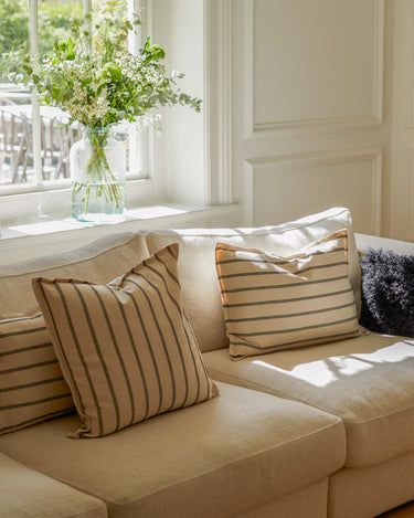 Chalk Arthur Large Oblong Cushion Stitched Stripe