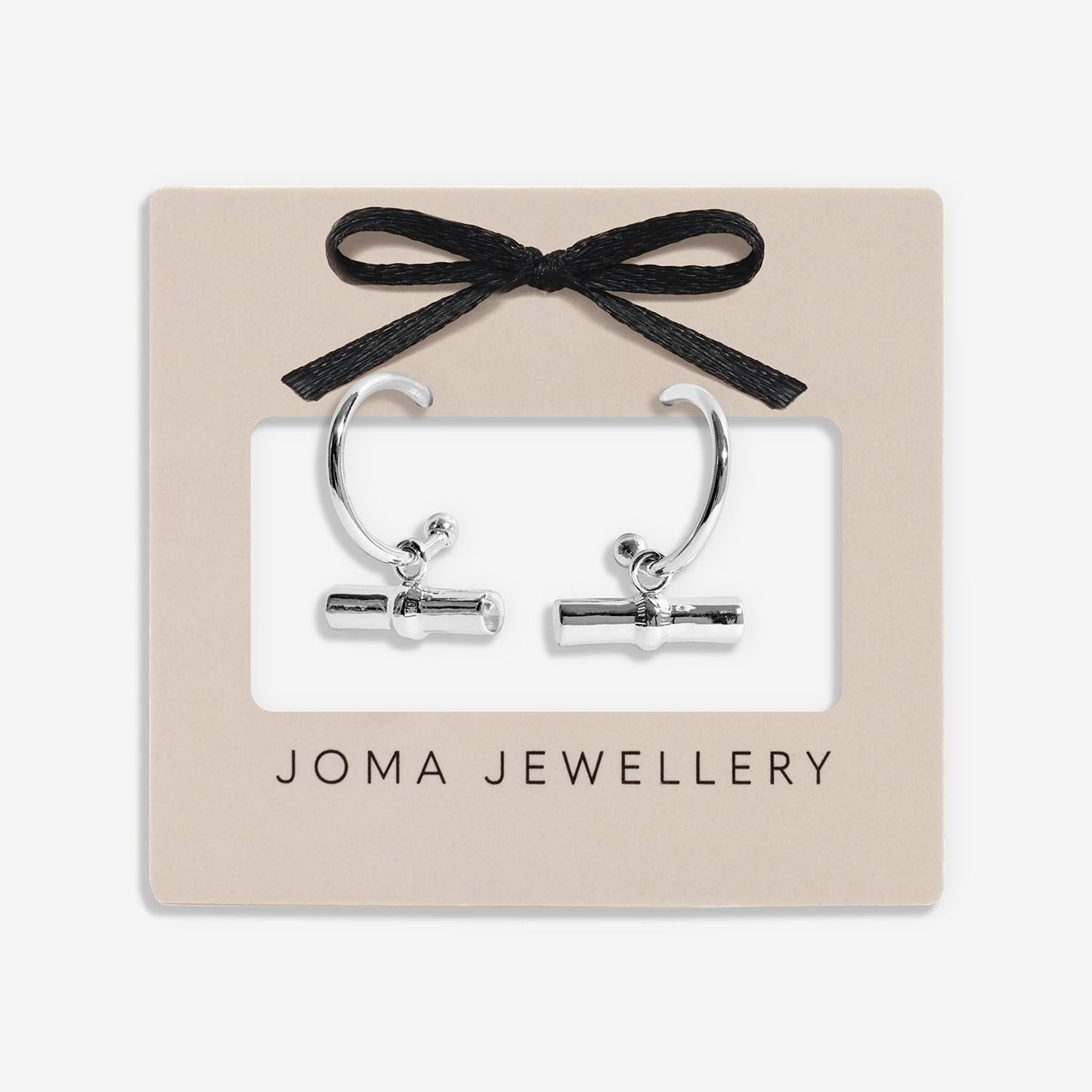 Joma Jewellery Classic Collection T-Bar Hoop Earrings In Silver Plating