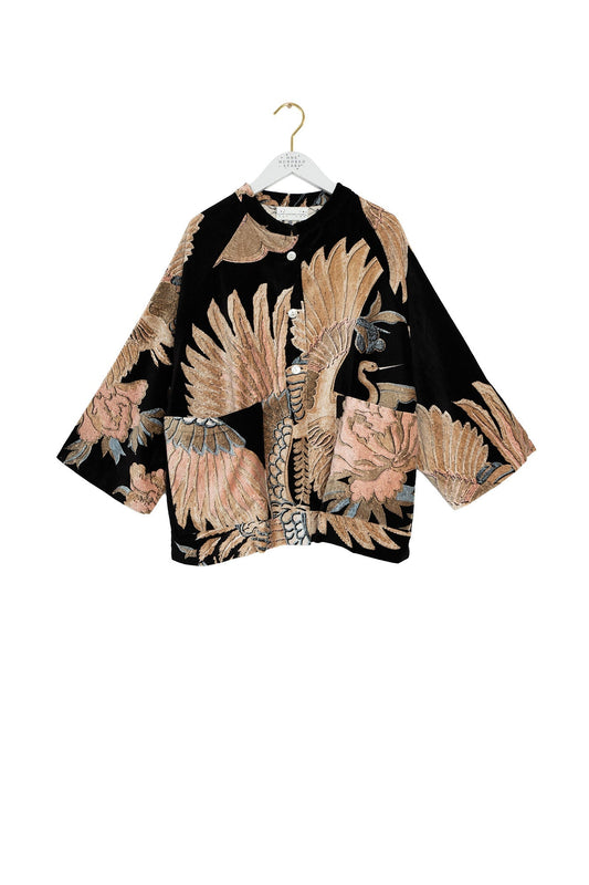 One Hundred Stars Crane Black Velvet Jacket