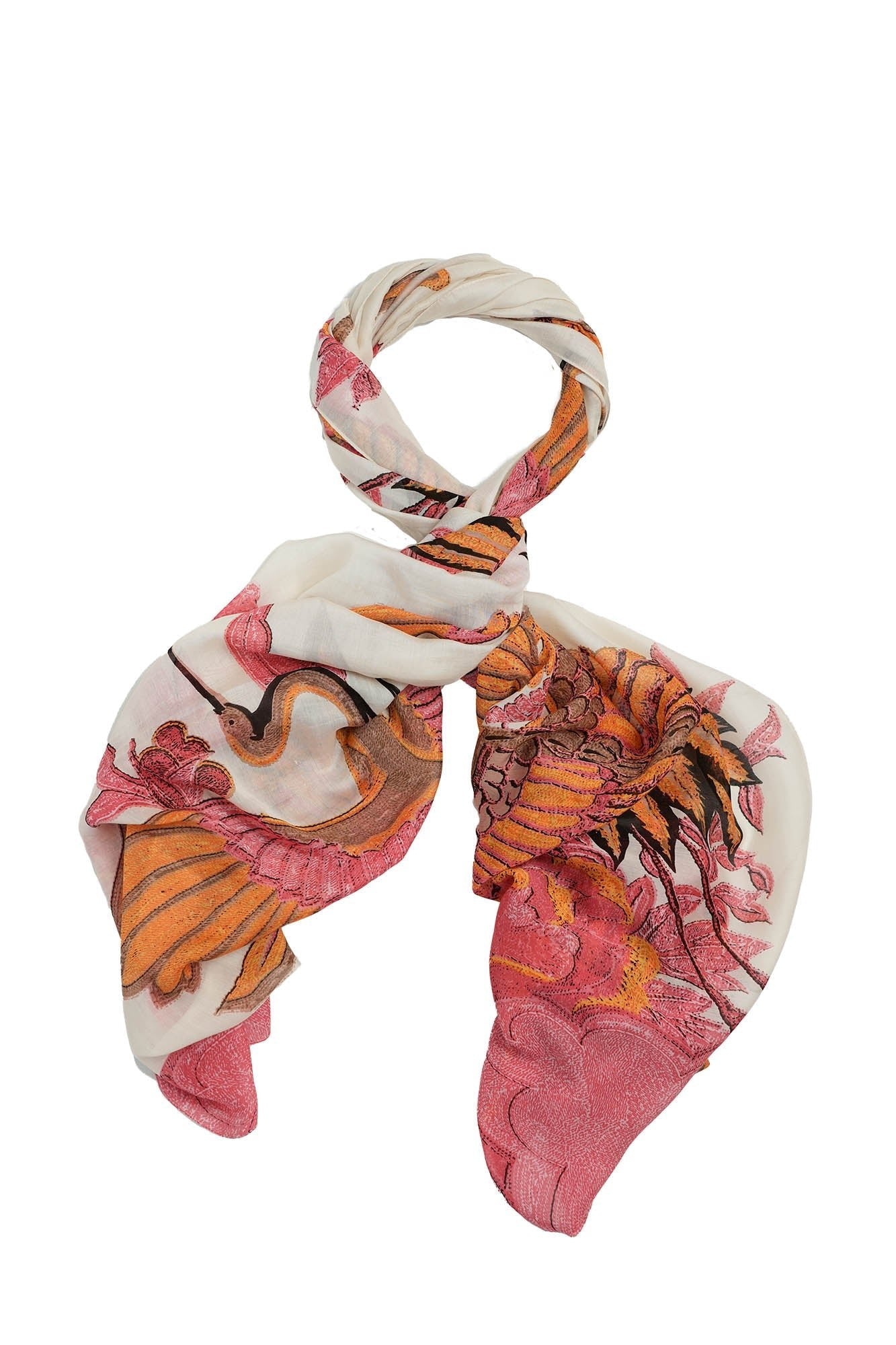 One Hundred Stars Crane Ecru Scarf