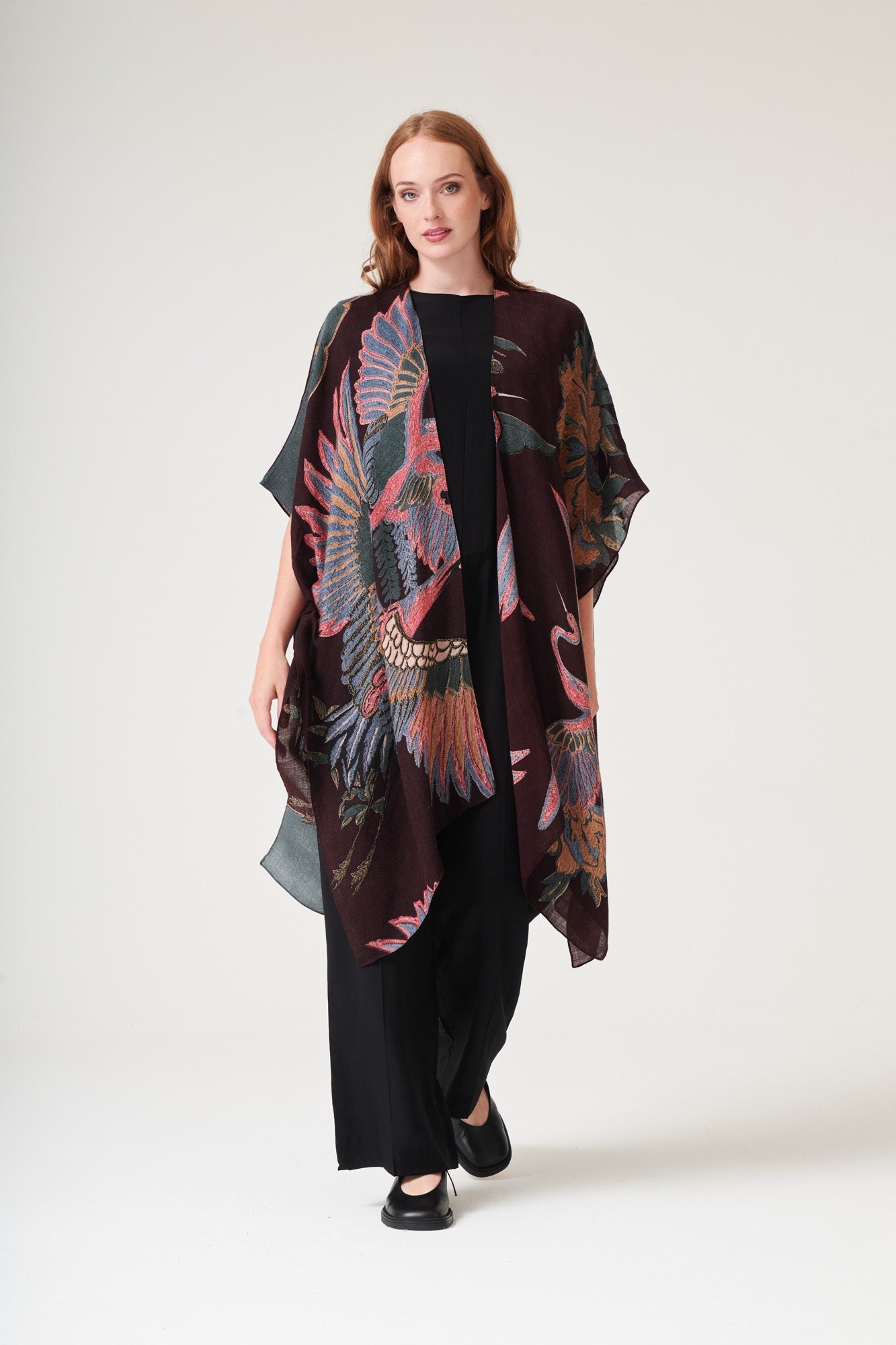 One Hundred Stars Crane Plum Wool Throwover