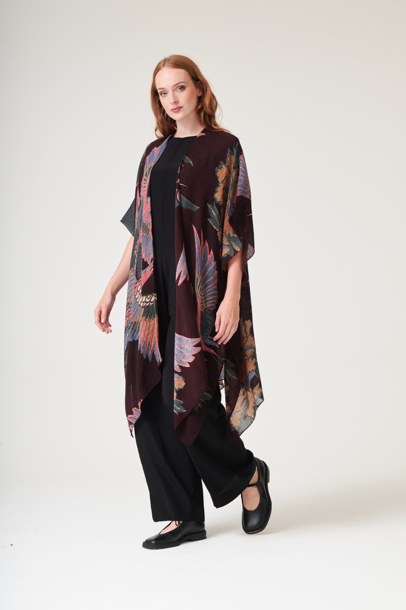 One Hundred Stars Crane Plum Wool Throwover