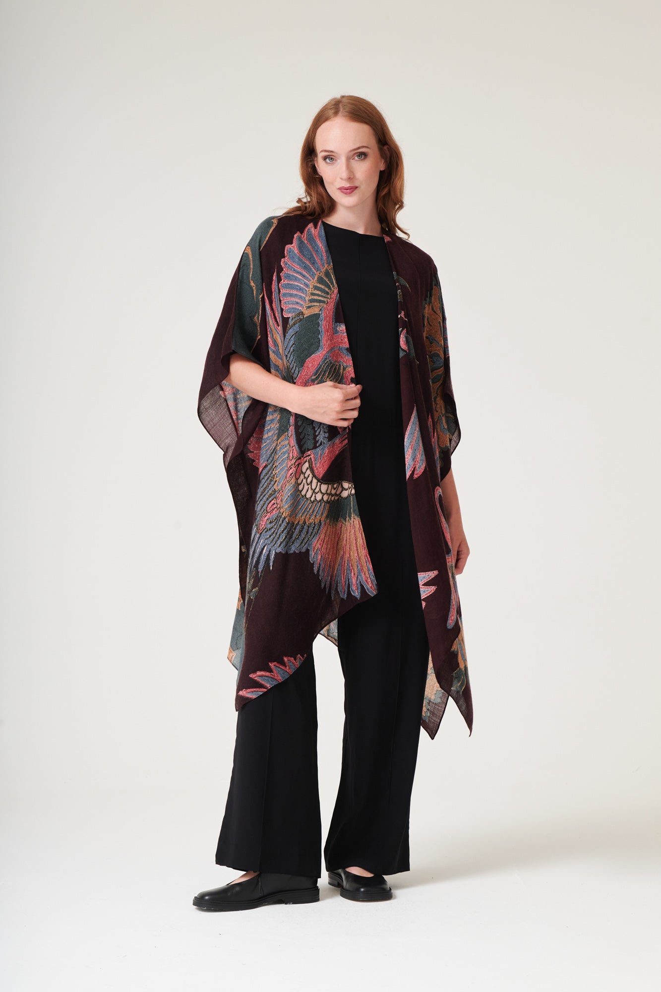 One Hundred Stars Crane Plum Wool Throwover