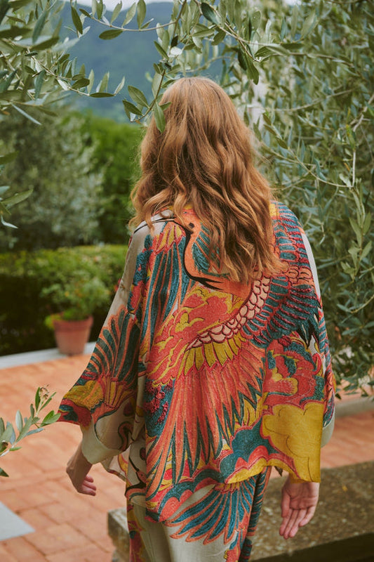 One Hundred Stars Crane Stone Kimono
