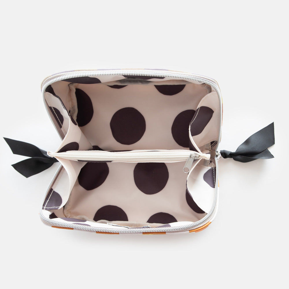 Caroline Gardner Multi Check Flat Lay Cosmetic Bag