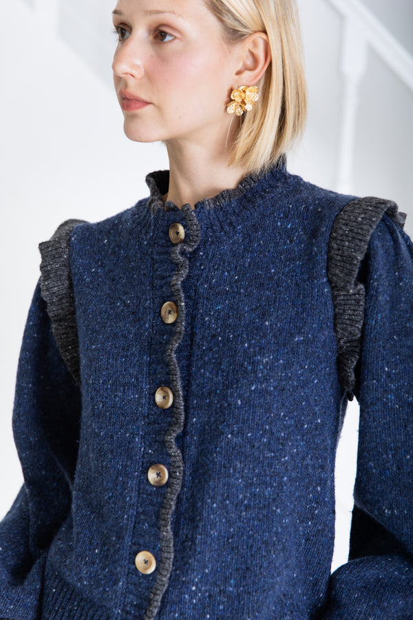 Bonte London Delphine Knit Jacket in Navy