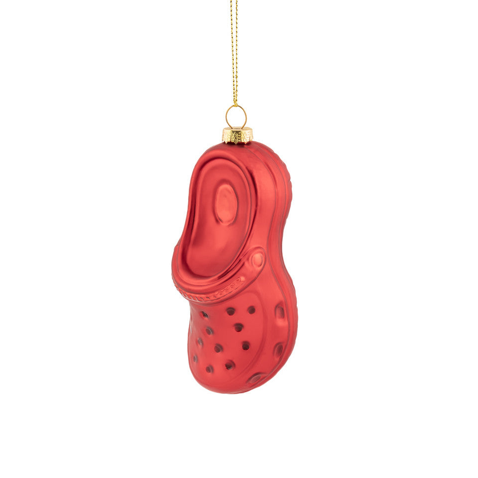 Red Clog glass christmas decoration