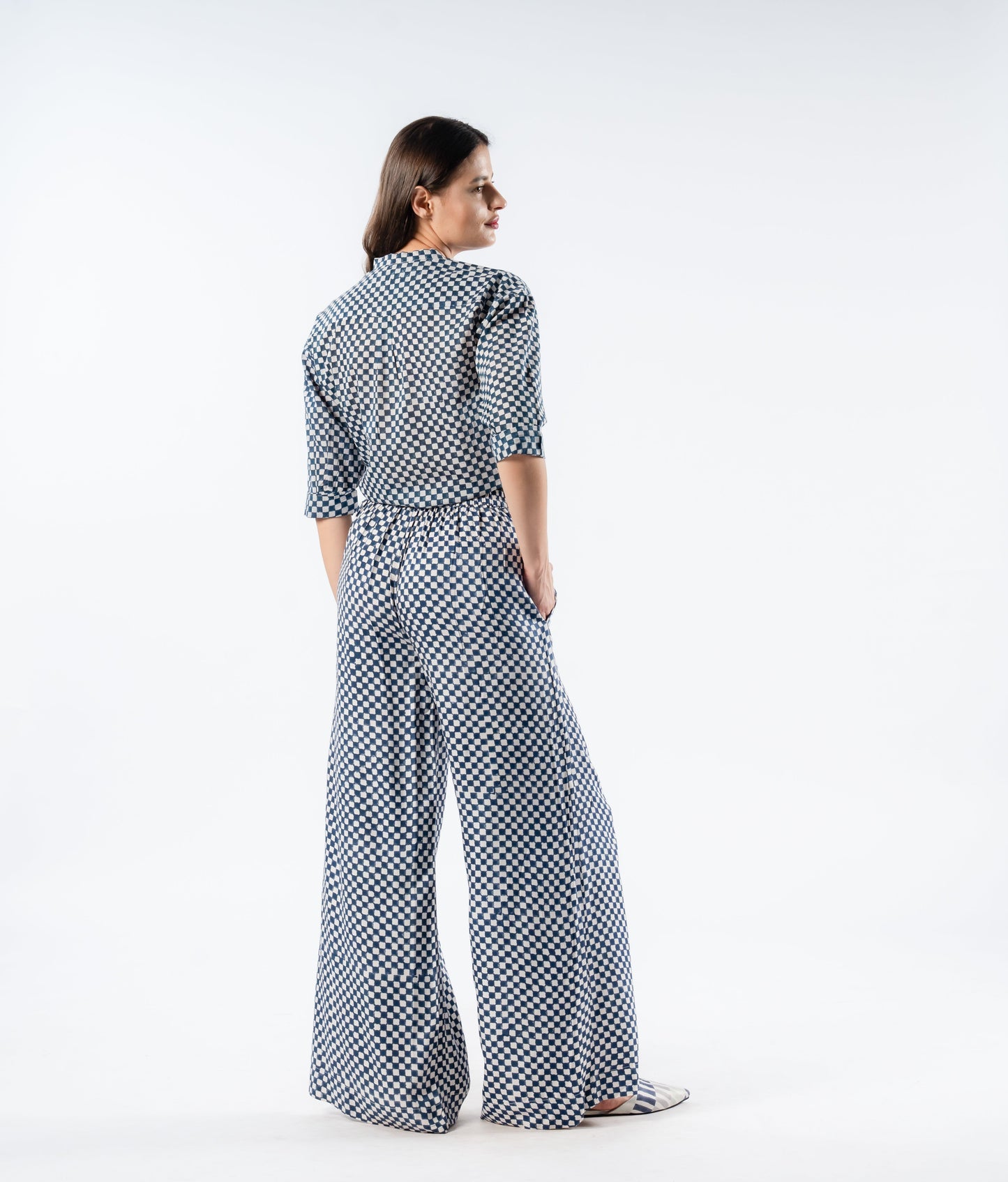 Tanavana Sofia Trouser in Slate Picnic check