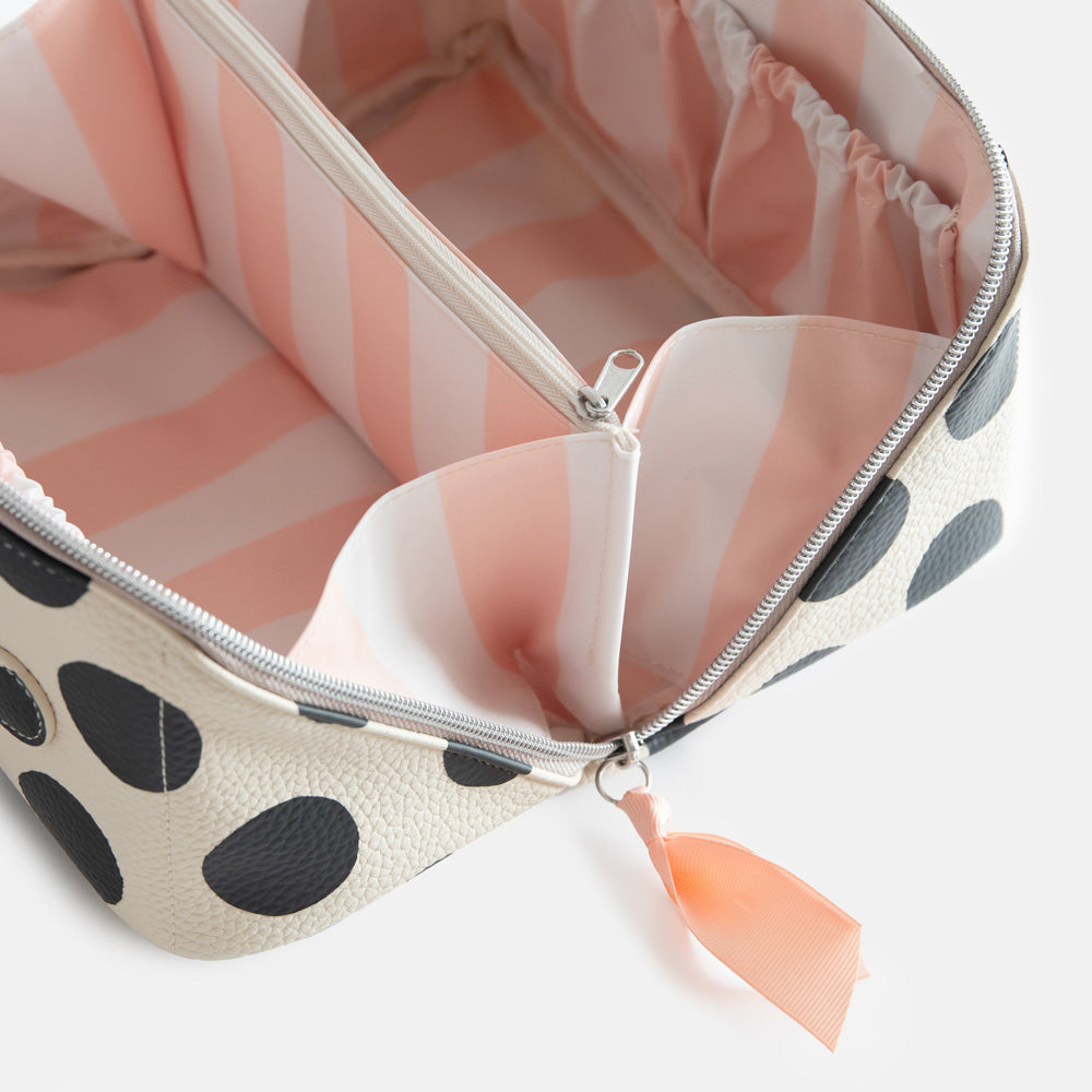 Caroline Gardner Mono Spots Flat Lay Washbag