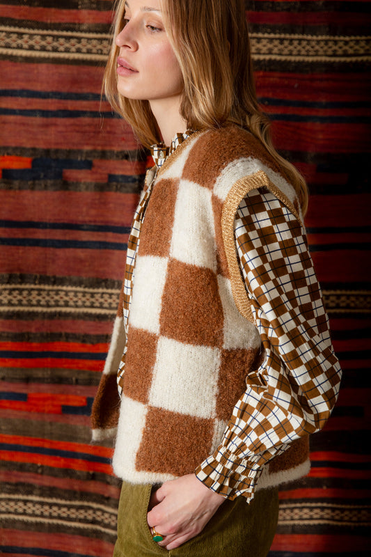 Bonte London Earl Gilet in Camel