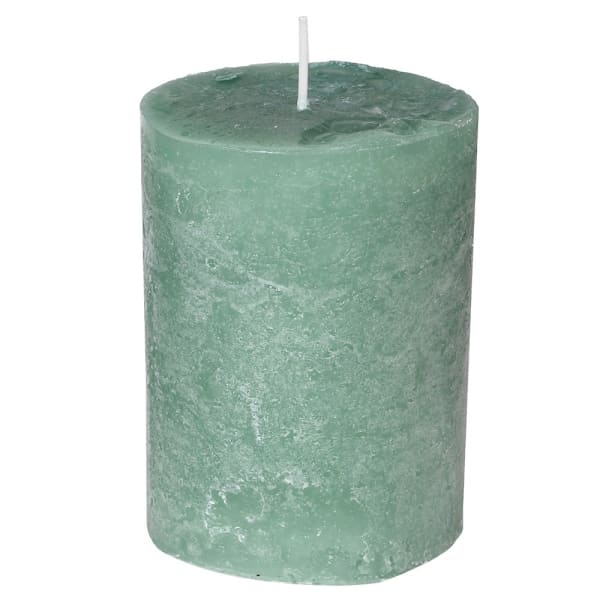 Sage Rustic Pillar Candle Small
