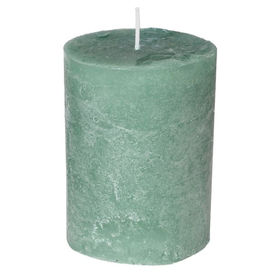 Sage Rustic Pillar Candle Small