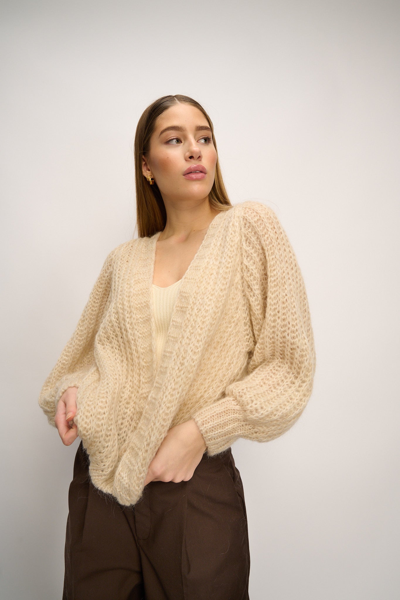 Noella Joseph Knit Cardigan Beige