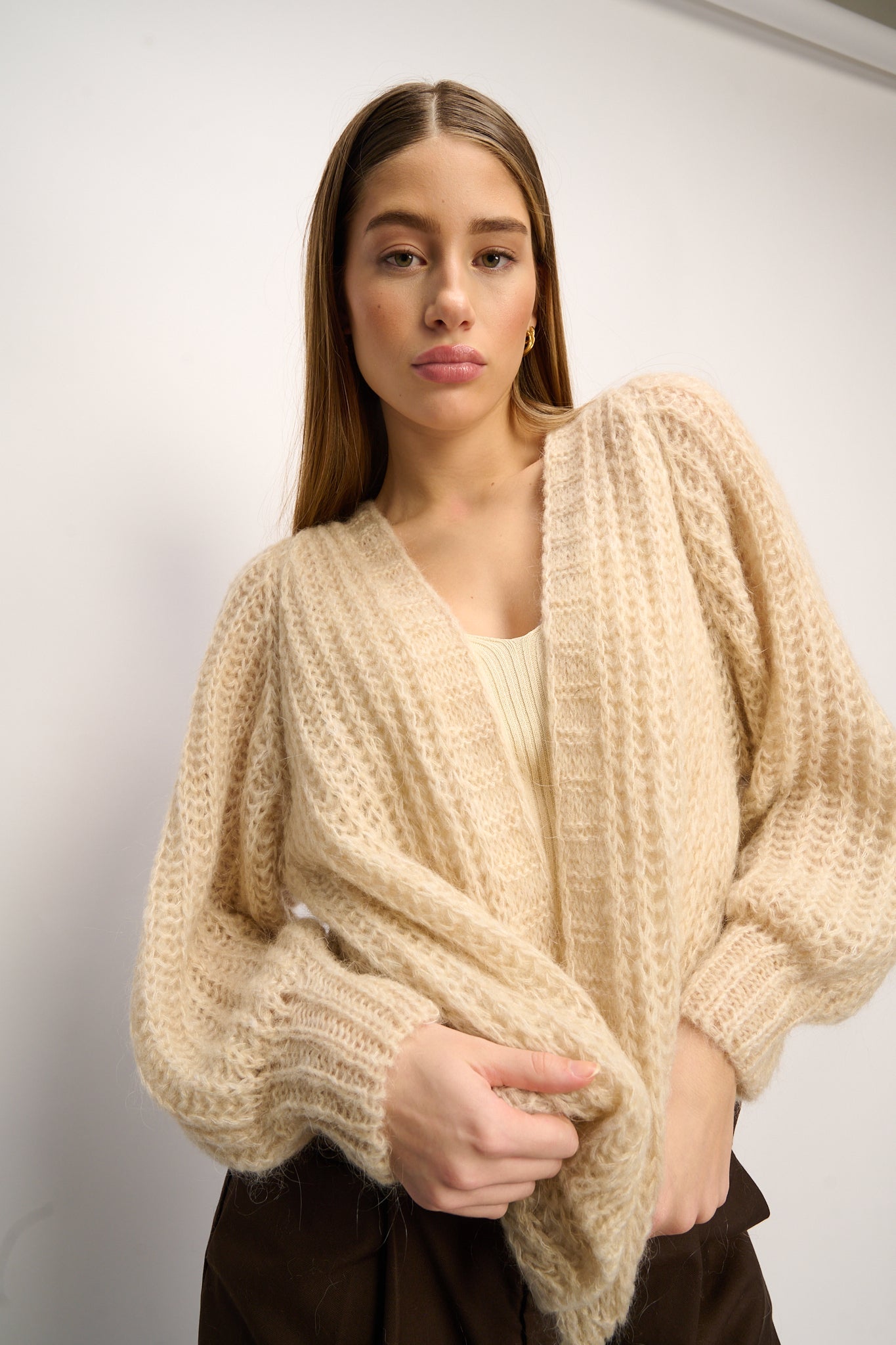 Noella Joseph Knit Cardigan Beige