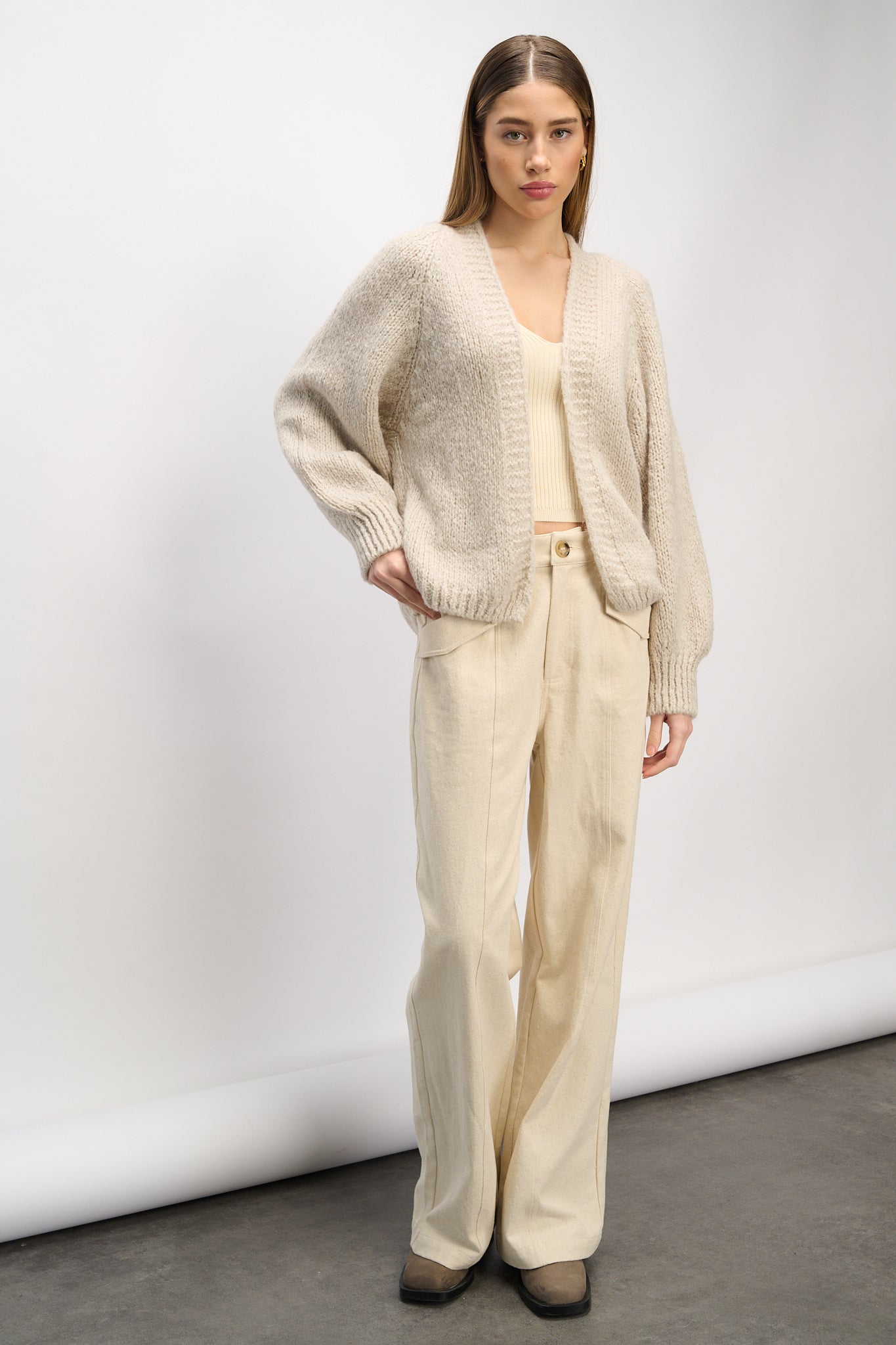 Noella Fora Knit Cardigan in Sand
