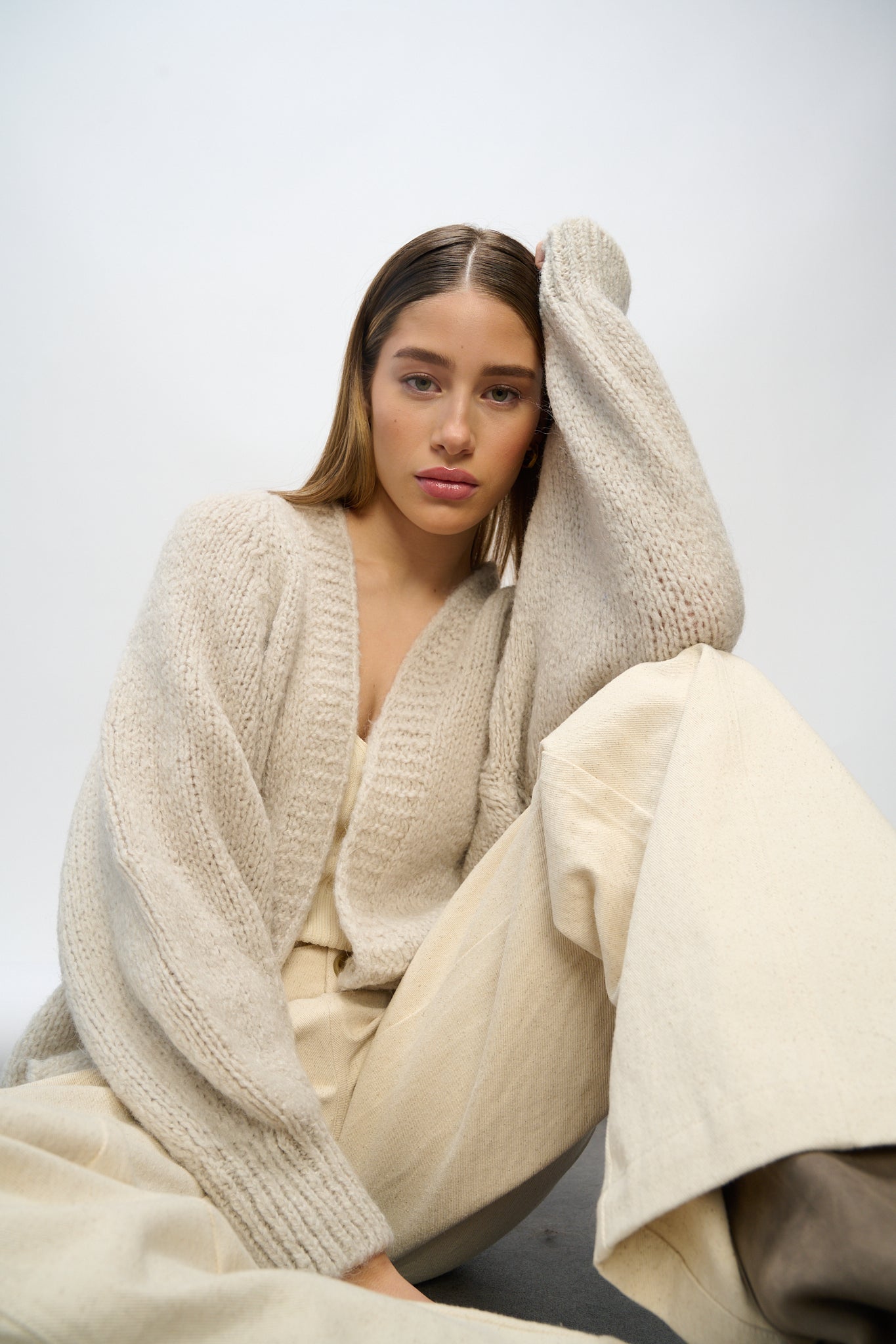 Noella Fora Knit Cardigan in Sand