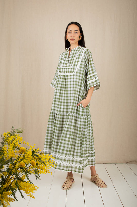 Bonte London Fleurie Dress in Aloe
