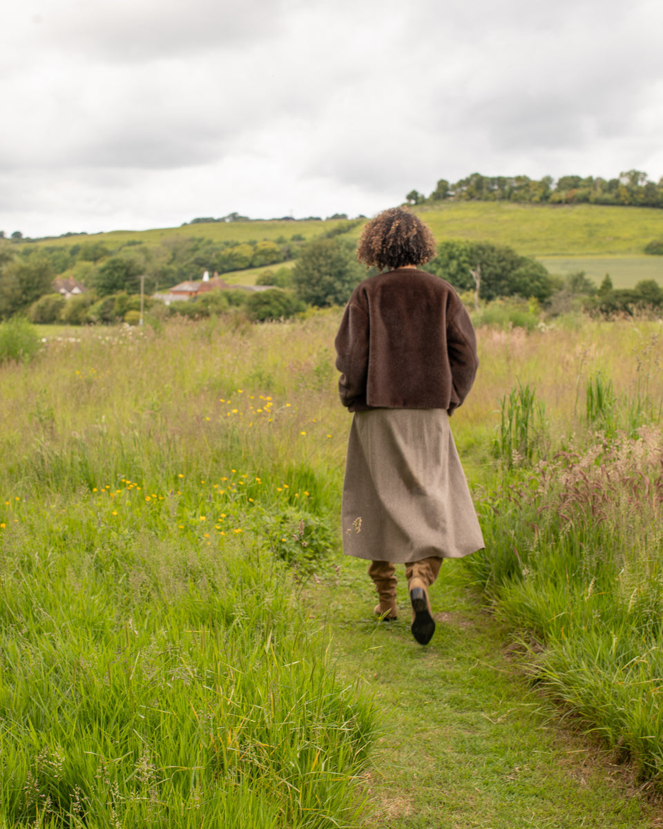 Chalk Tamara Skirt in Chestnut