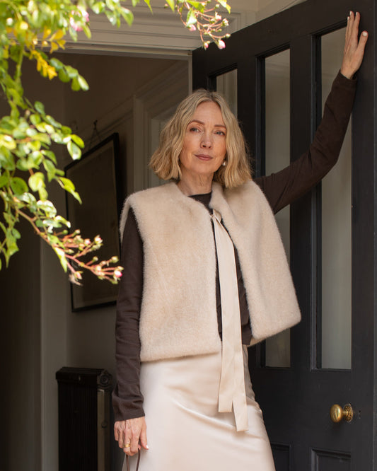 Chalk Felicity Gilet in Bone White