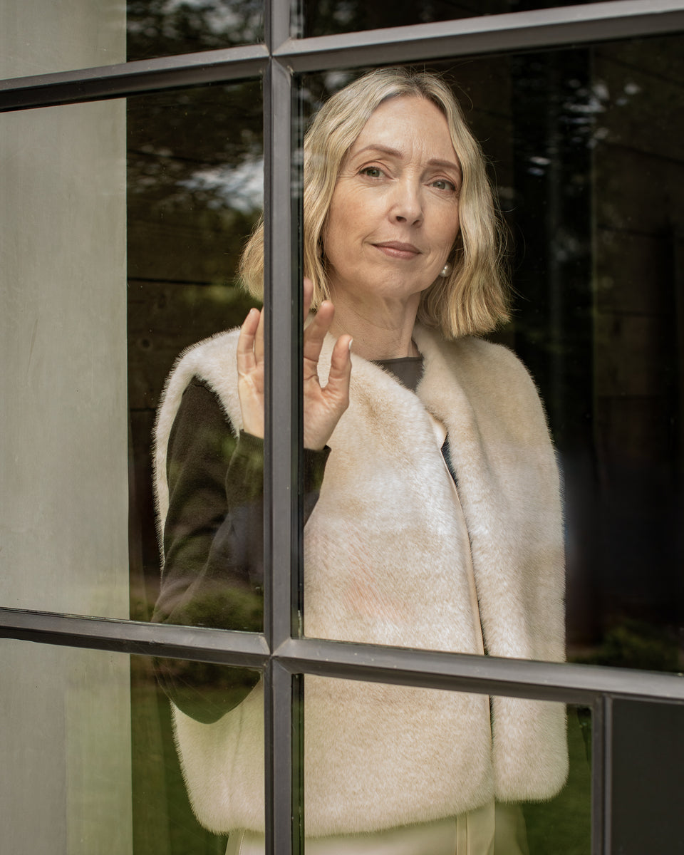 Chalk Felicity Gilet in Bone White