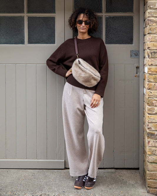 Chalk Fulham Sling Bag in Faux Fur