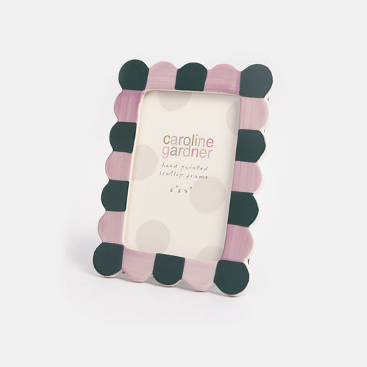Caroline Gardner Lilac & Teal Scallop Edge Photo Frame 4x6"