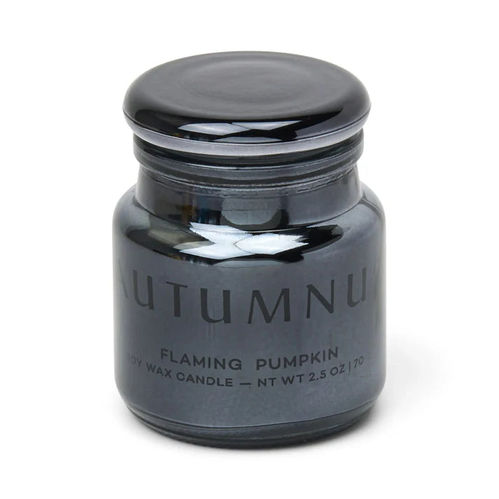 Chrome 2oz Black Aluminium Etched Candle - Flamin' Pumpkin