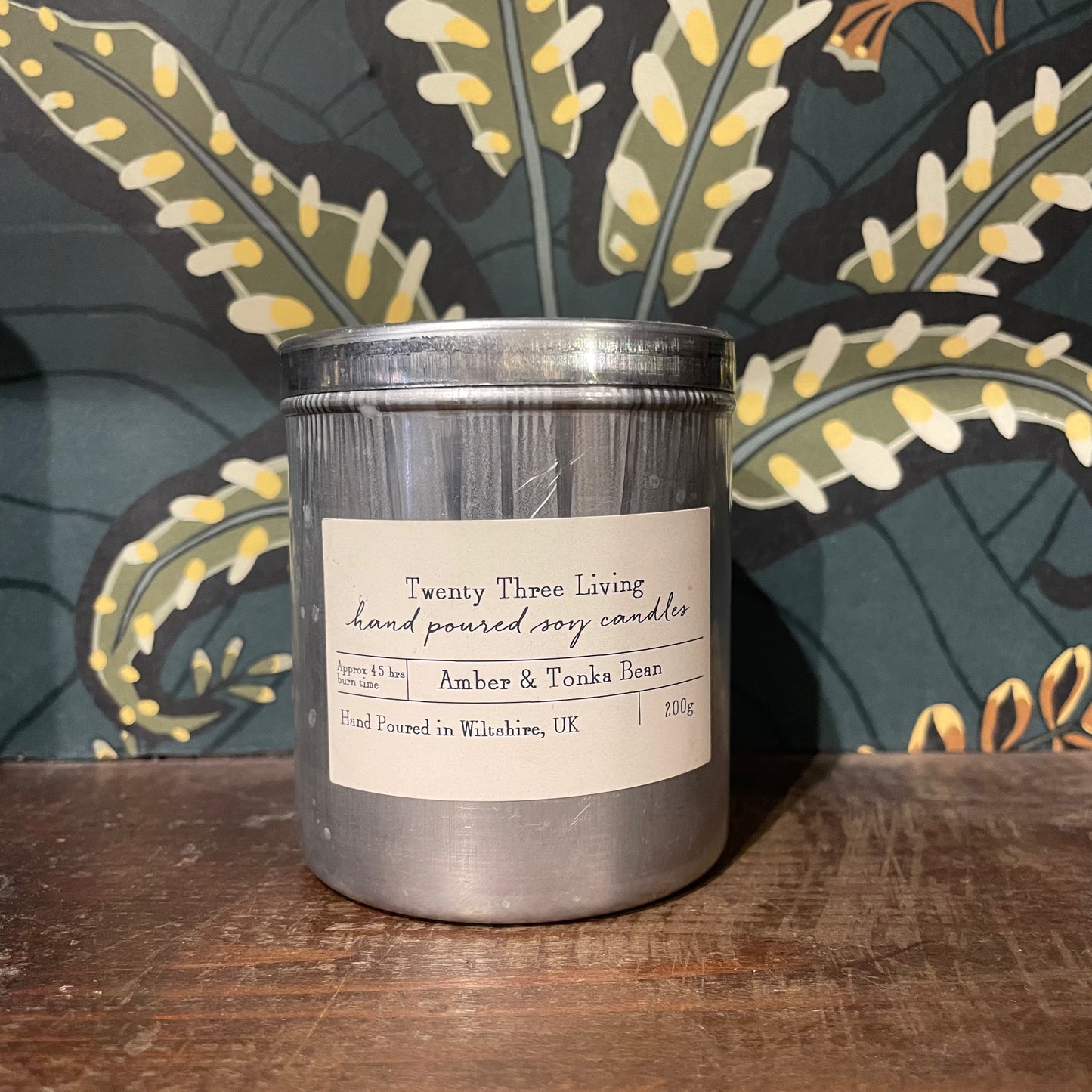 23L Travel Tin Candle - Amber & Tonka Bean 200g