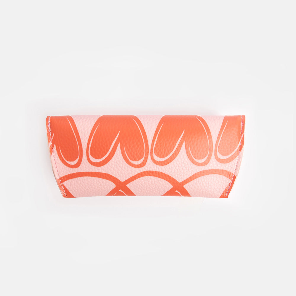Caroline Gardner Orange Looped Hearts Flap Glasses Case