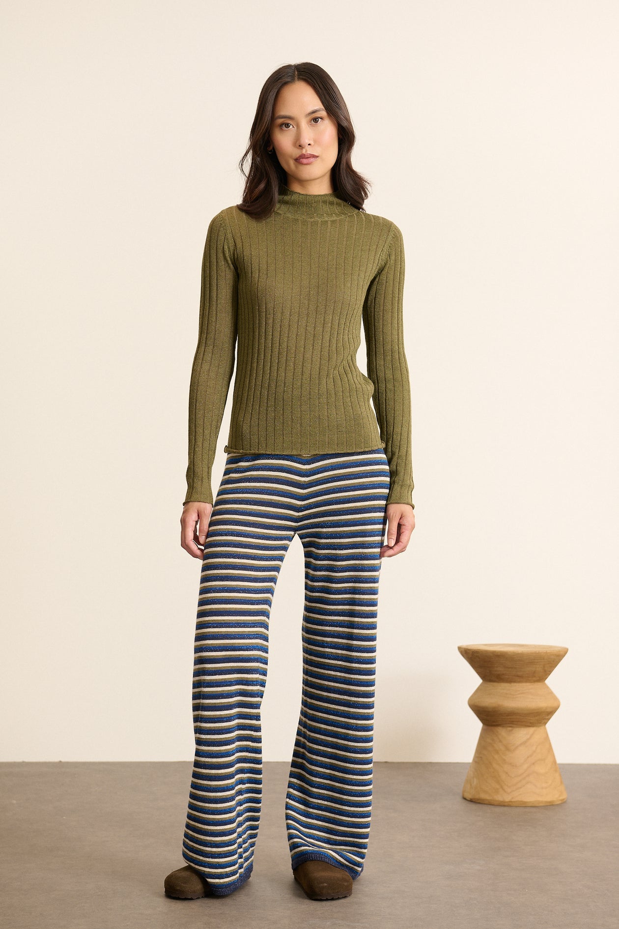 Garance Paris Pistache Top in Khaki Green