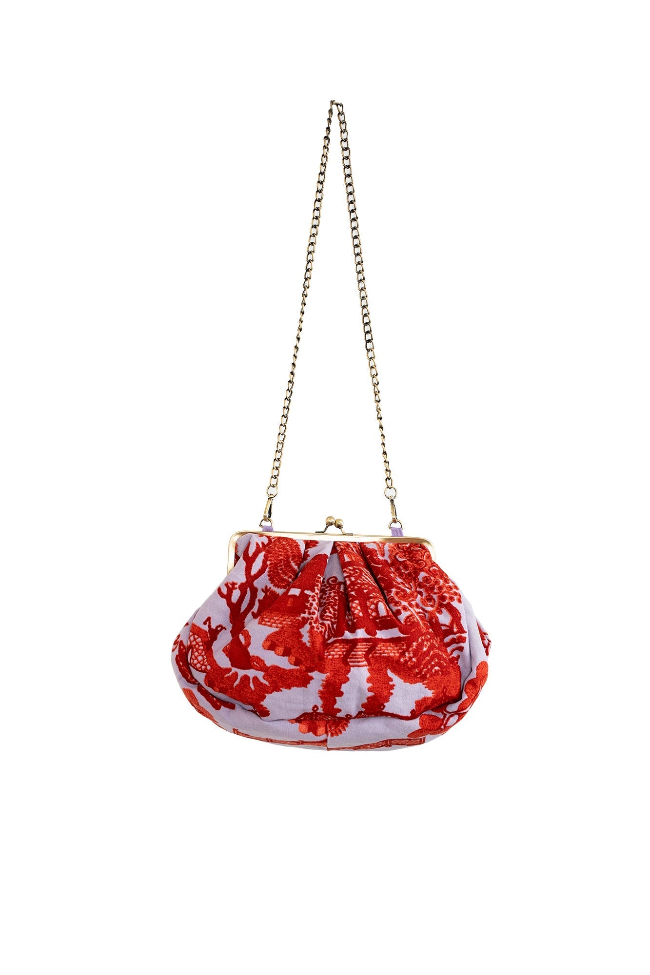 One Hundred Stars Giant Willow Violet Kiss Lock Clutch