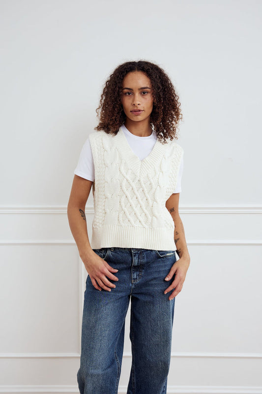 Noella Gio Knit Vest in Ivory