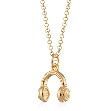 Headphones Necklace - Gold Plated