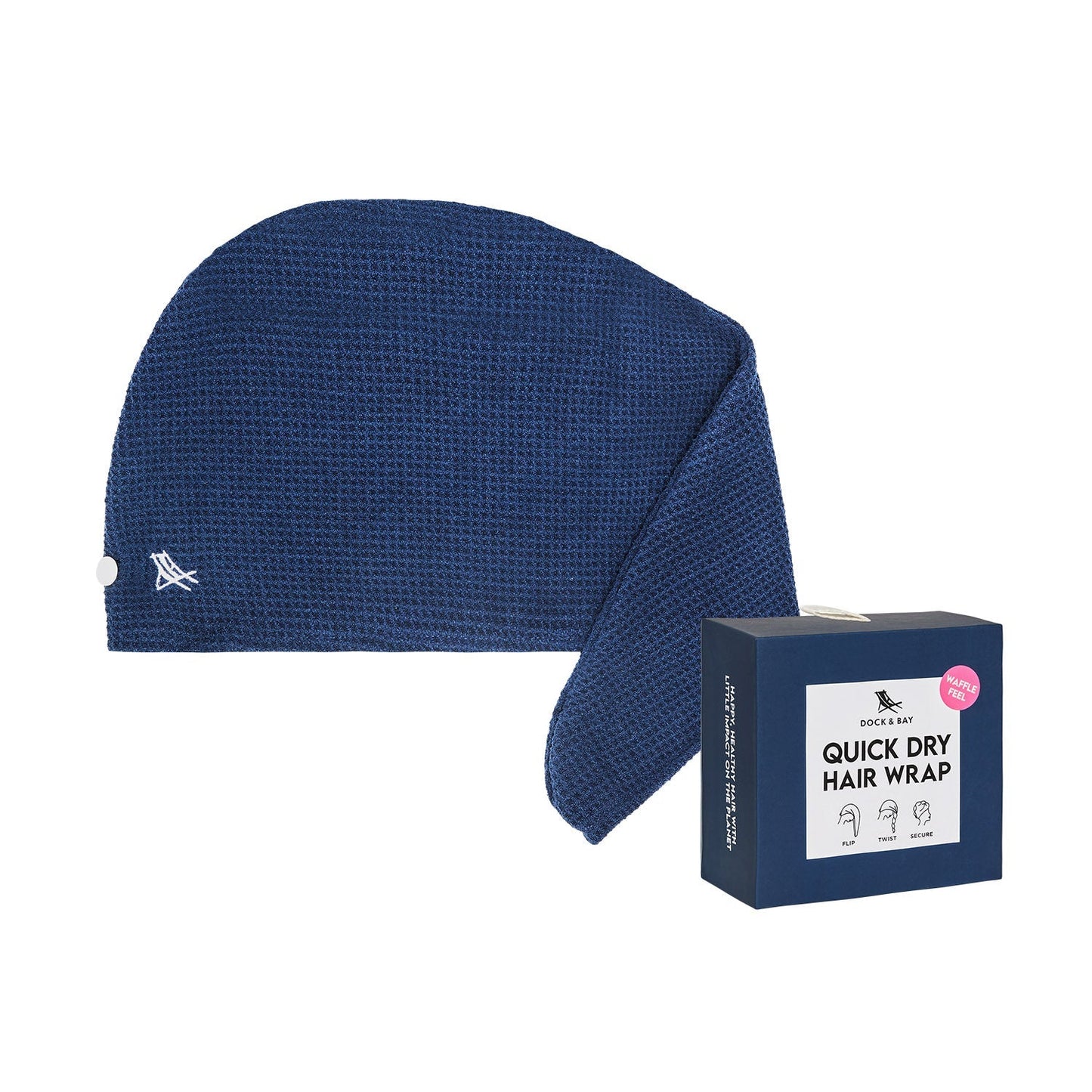 Dock & Bay Hair Wrap - Waffle-Nautical Navy
