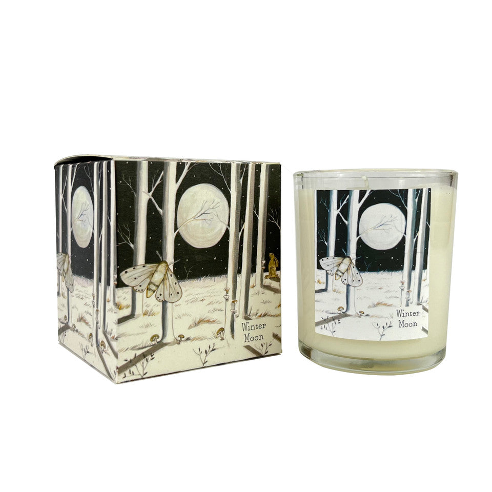 Heaven Scent Illustrated Winter Range Candle - Winter Nights Moth & Moon 20cl