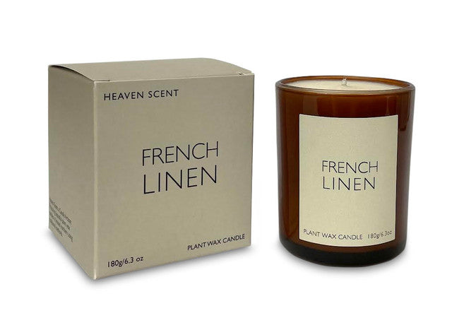 Heaven Scent Amber Heritage Range Candle - French Linen 20cl